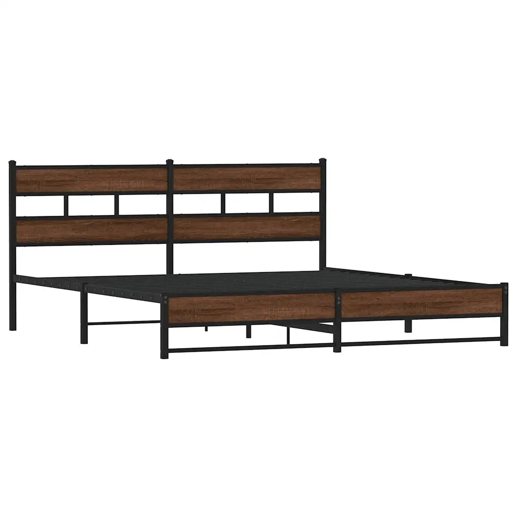 Giroletto senza Materaso in Metallo Rovere Marrone 193x203 cm