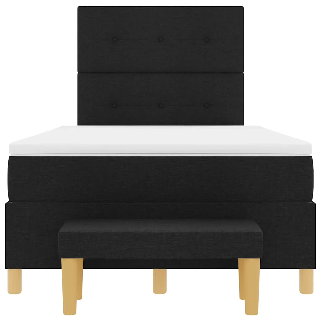 Letto a molle con testiera Nero 190 x 120 cm Tessuto 3344284