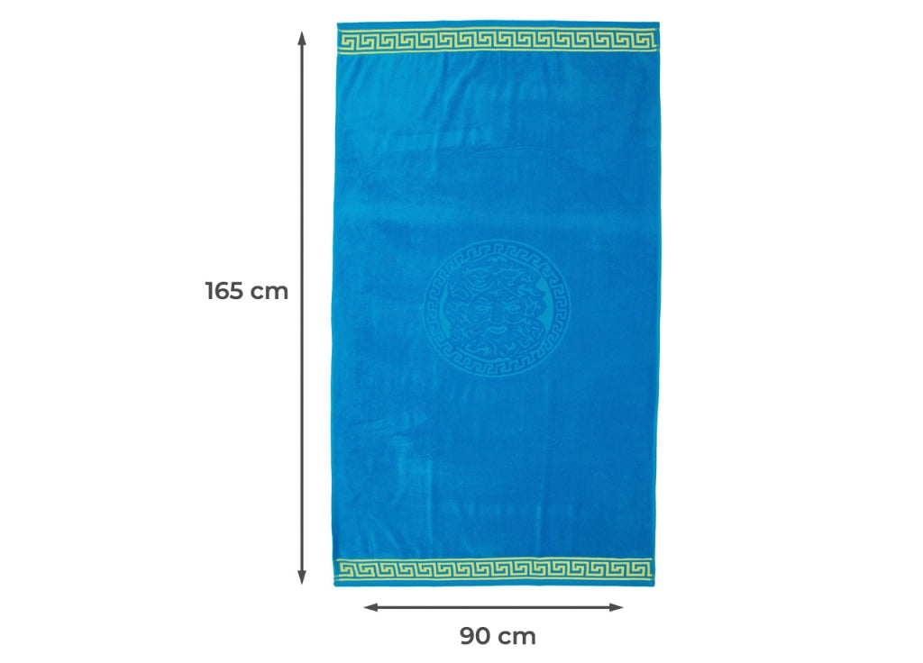 Telo Mare Jacquard Spugna Asciugamano Spiaggia Disegno New Cameo - Telo Mare - Turchese