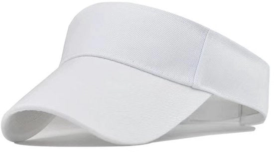 Ombrellone Sportivo da Sole in Coton con Altezza Regolabile per Uomo e Donna - Bianco