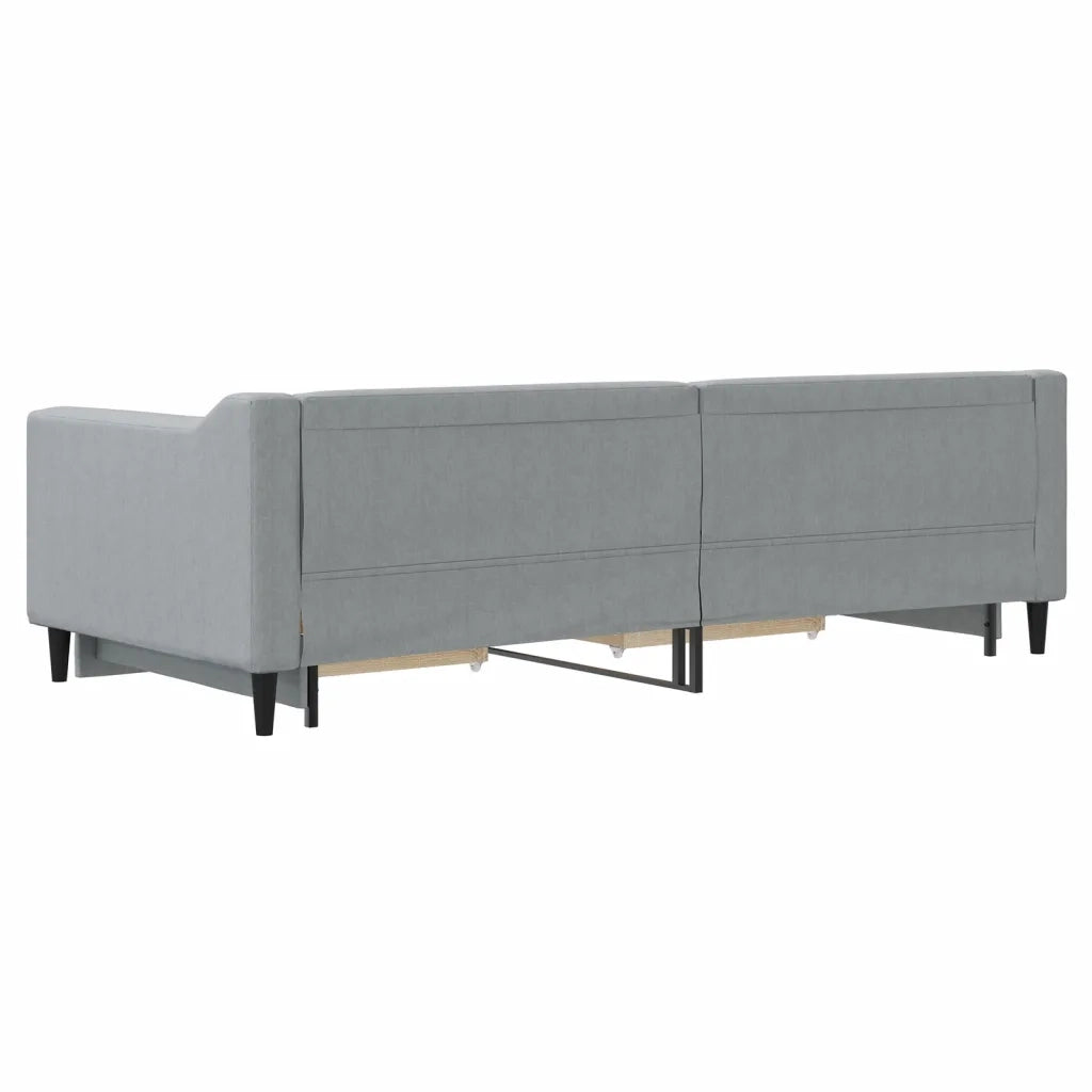 Divano Letto Estraibile Cassetti Grigio Chiaro 90x200cm Tessuto 3197462