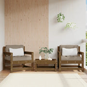 Sedia da patio-Sedie da Giardino 2 pz Marrone Ambra in Legno Massello di Pino 329279