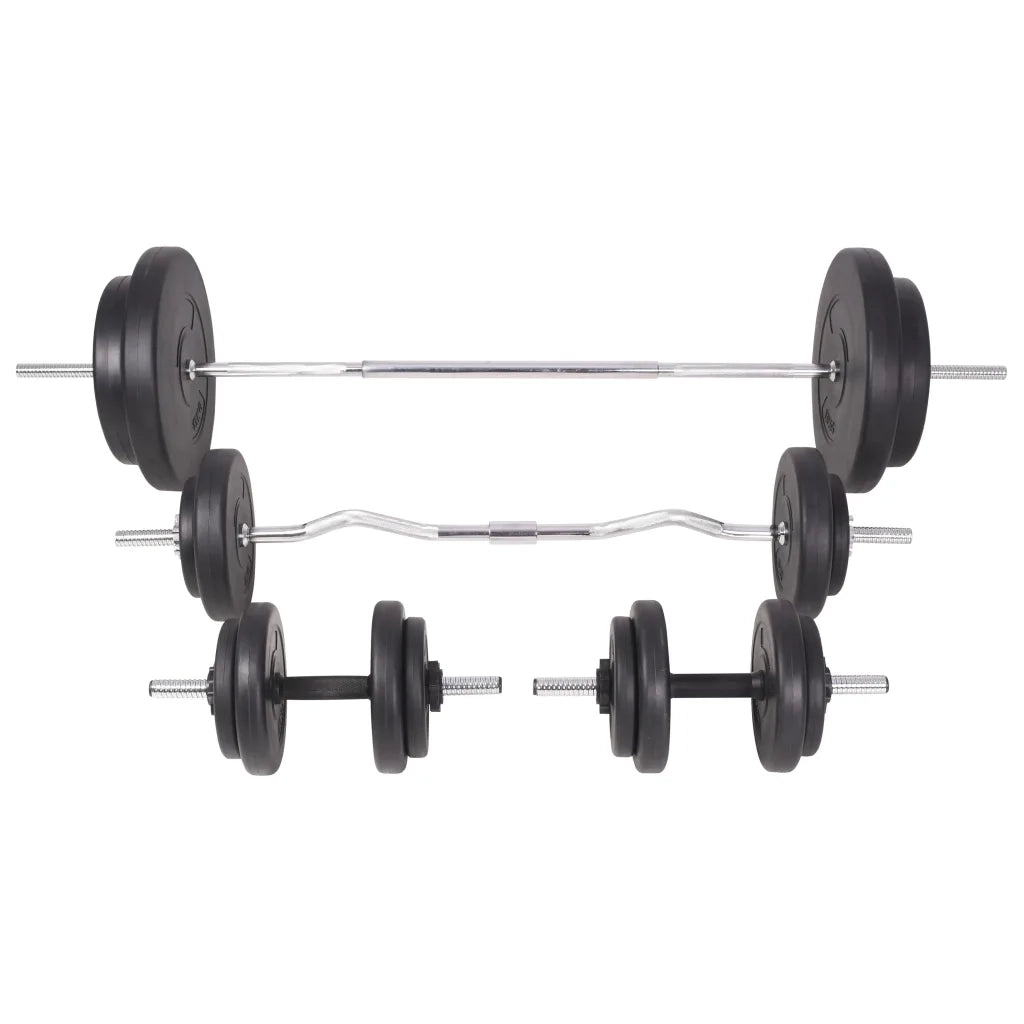 Panca Multifunzione con Bilanciere e Set di Manubri 90 kg 275373