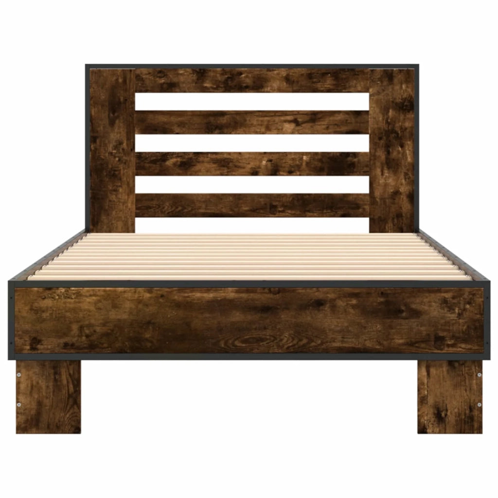 Struttura letto con testata Rovere Fumo 80 x 200 cm 8009102