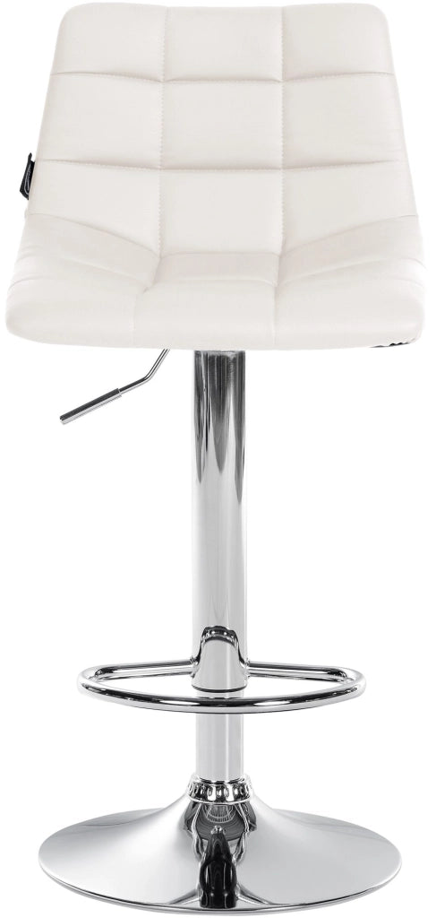 Set di 2 sgabelli da bar Jerry in similpelle bianco,cromo