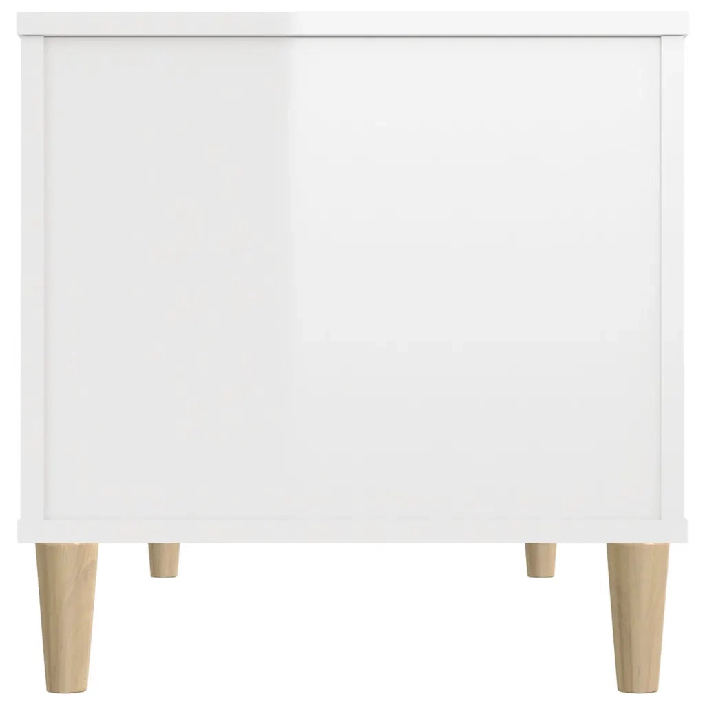 Tavolino Salotto Bianco Lucido 90x44,5x45 cm Legno Multistrato 819582