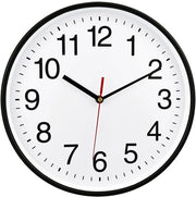 Grande orologio da parete silenzioso, 40,6 cm senza rumore, non ticchettante, orologio da parete di alta qualità con cristallo nero, orologio decorativo per casa/ cucina/ufficio, facile da leggere (bianco)