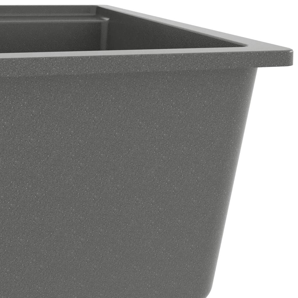 Lavello da cucina con foro troppopieno 53 x 50 cm granito grigio 02_0002382