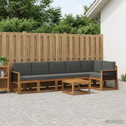 Set di divani da esterno 7 pcs Naturale e Antracite Poliestere 3385273