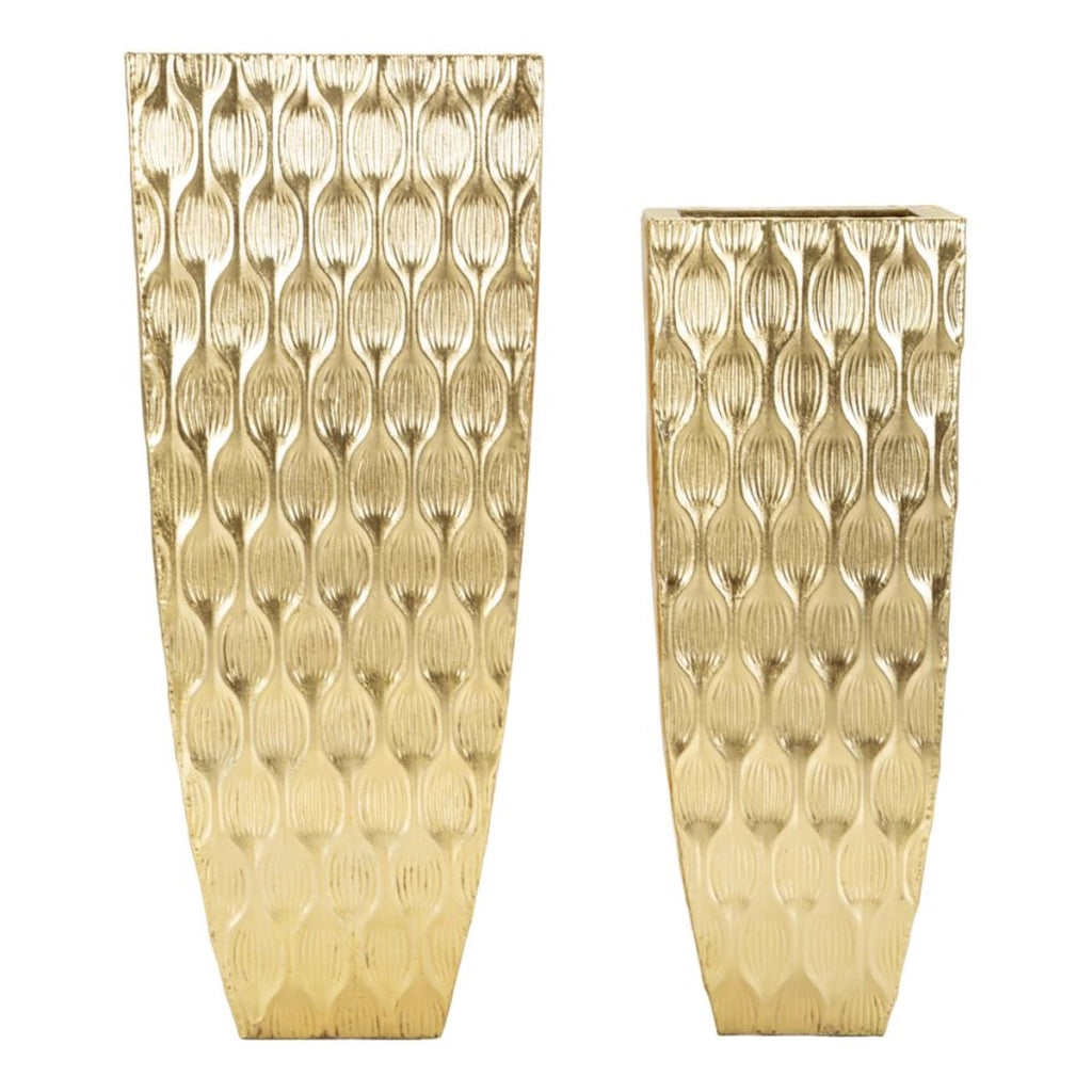 Set di 2 vasi decorativi Glam con finitura dorata