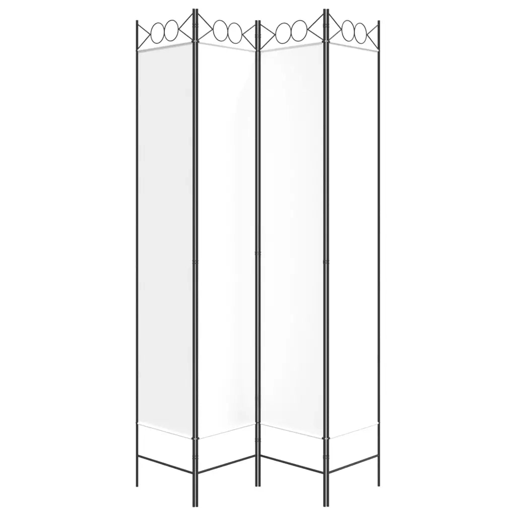 Divisorio a 4 Pannelli Bianco 160x220 cm Tessuto 350166