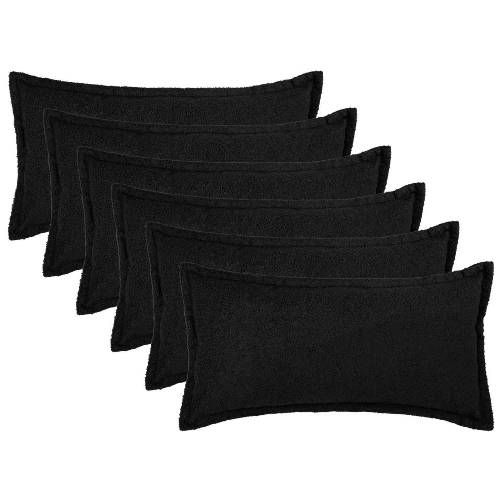 Federa 6 pcs HOUTEN Nero 40 x 80 cm Bouclé 918215