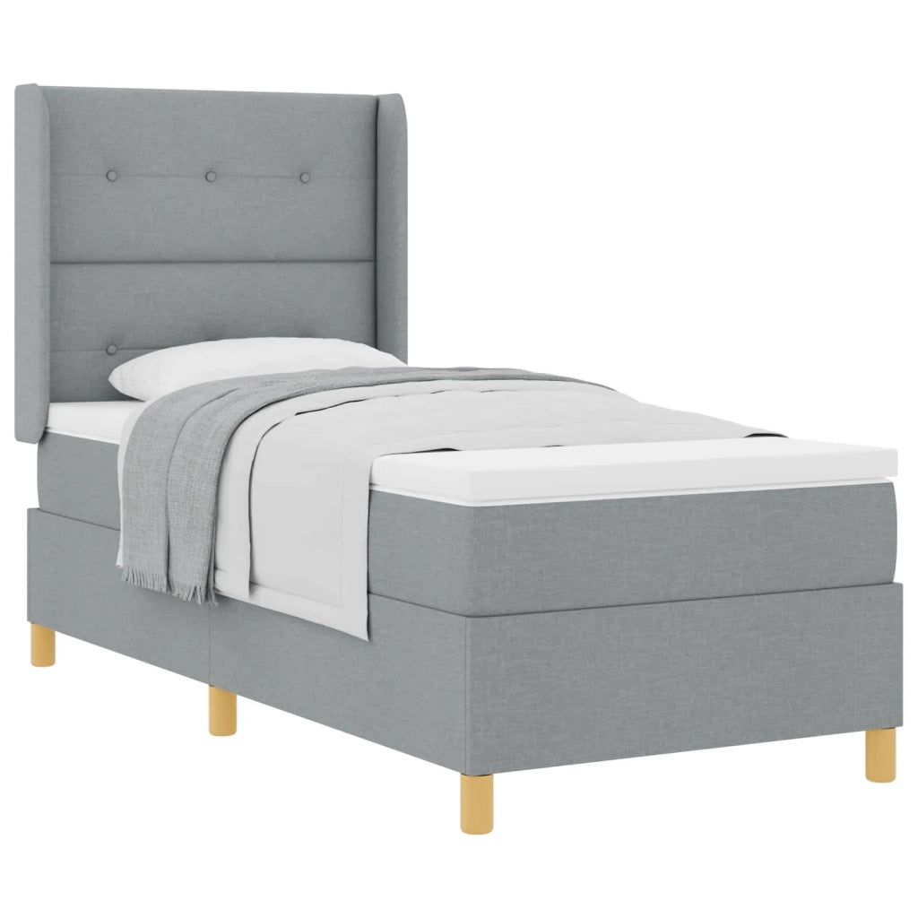 Letto a molle con materasso Grigio chiaro 100 x 200 cm Tessuto 3341819
