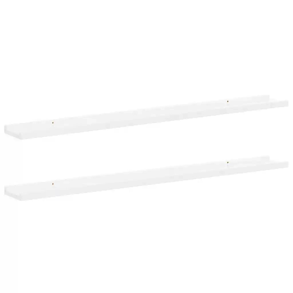 Mensole da Parete 2 pz Bianco Lucido 100x9x3 cm 326651
