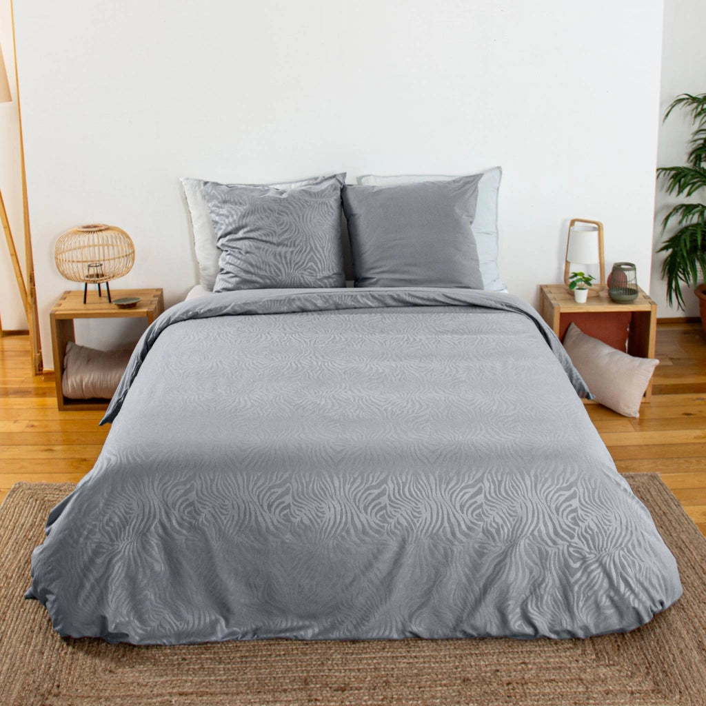 Completo letto in poliestere reversibile stampato zebrato 2 posti