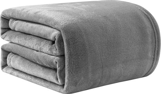 Deken in Fleece - Plaid Caldo e Soffice - 1 pezzo - Grigio - 150 x 200 cm