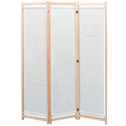 Paravento divisorio divisorio mobile decorativo 3 pannelli crema 120x4 cm tessuto 0802095