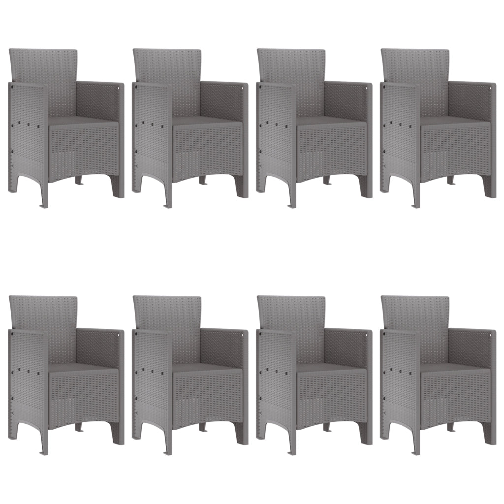 Set Pranzo Giardino 9 Pezzi Grigio Chiaro Polyrattan