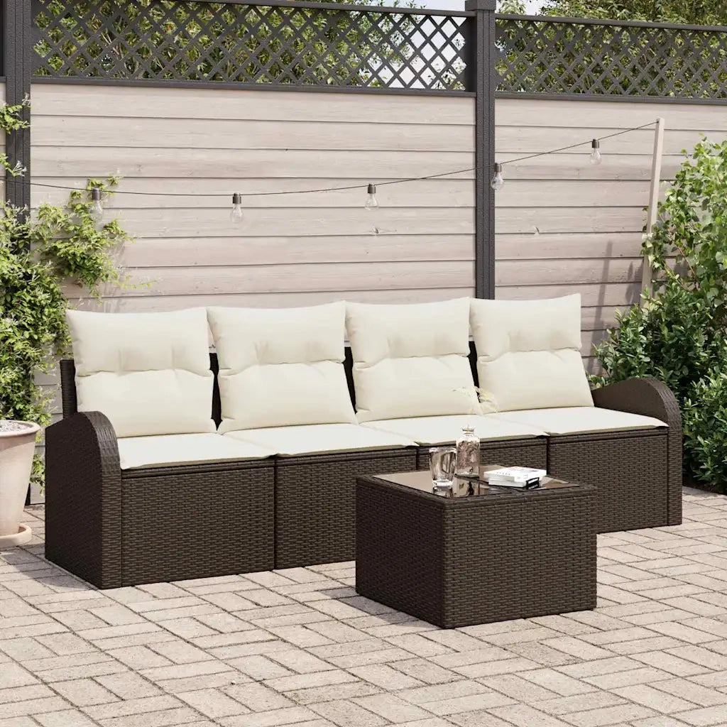 Set Divano da Giardino Marrone 55 x 55 x 37 cm polyrattan