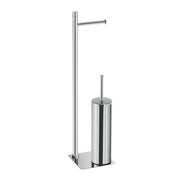 Piantana portarotolo e portascopino GEDY linea Trilly Cromato