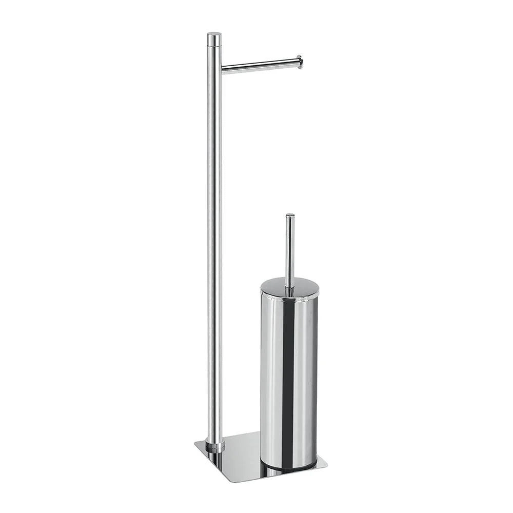 Piantana portarotolo e portascopino GEDY linea Trilly Cromato