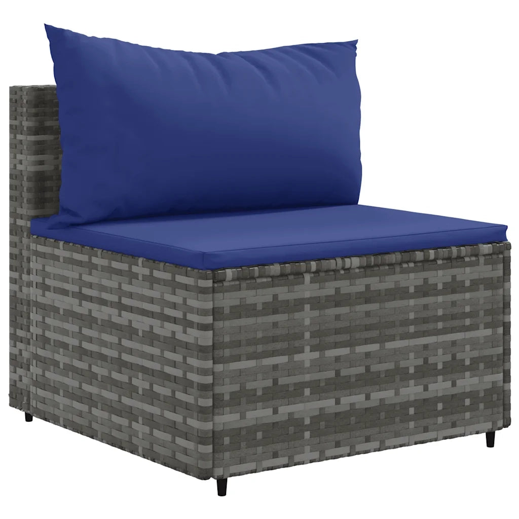 Set Divani da Giardino 4 pz con Cuscini in Polyrattan Grigio 3308367