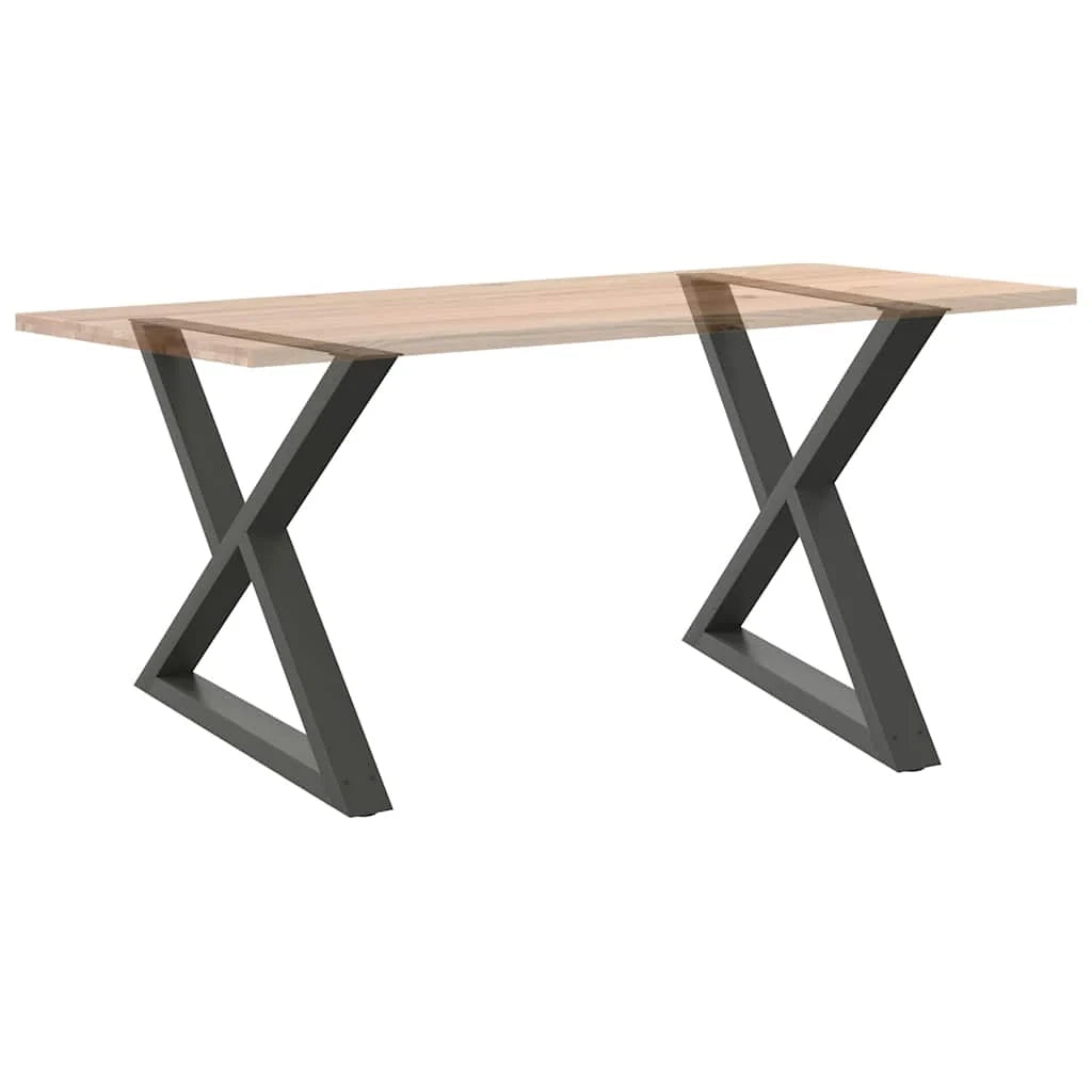 Set di 2 eleganti gambe fisse per tavolo da pranzo 90 x 73 cm con piedini regolabili in acciaio antracite 02_0057019