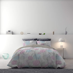 Copripiumino 1 Piazza e Mezzo con Stampa sul Sacco e Federe Doubleface Molecole