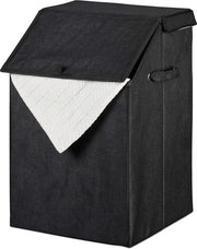 Asciugamano pieghevole con coperchio e maniglia - design angolato - 56 L - HBT 55 x 37 x 38 cm - nero