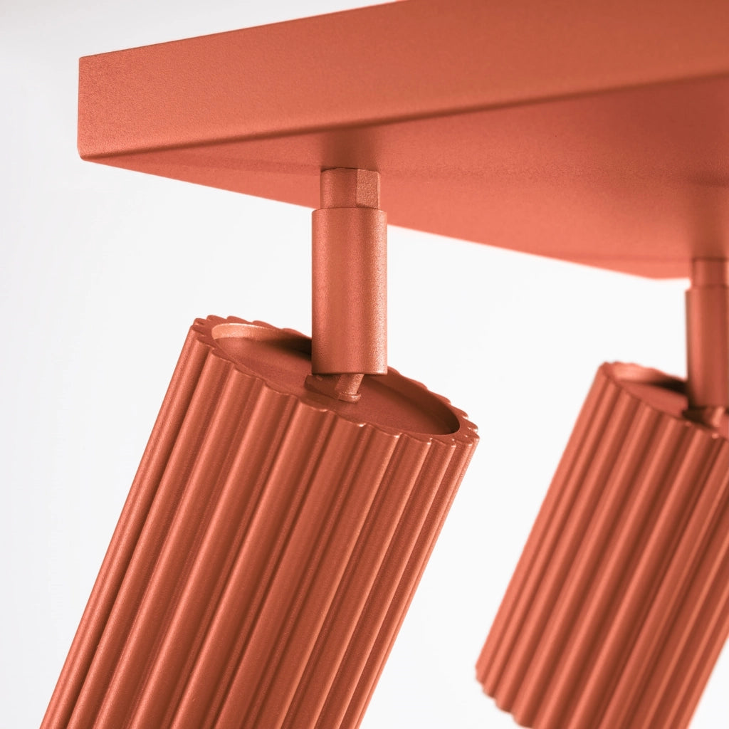 Plafoniera moderna quadrata 25 cm rossa 4xGU10 GRAVIO