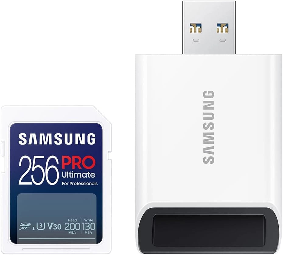 PRO Ultimate Scheda SD 256 GB, UHS-I U3, Full HD & 4K UHD, 200 MB/s di lettura, 130 MB/s di scrittura, scheda di memoria per fotocamera, PC, drone o action cam, incl. lettore di schede USB