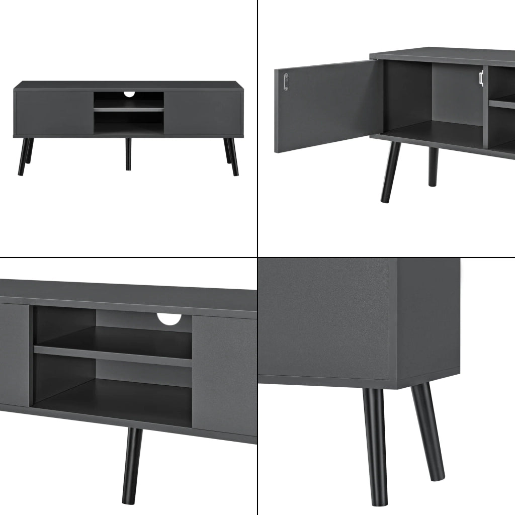 Mobile porta TV di design supporto TV da 120 cm grigio scuro/nero 03_0005864