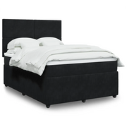 Giroletto a Molle con Materasso Nero 160x200 cm in Velluto 3292378