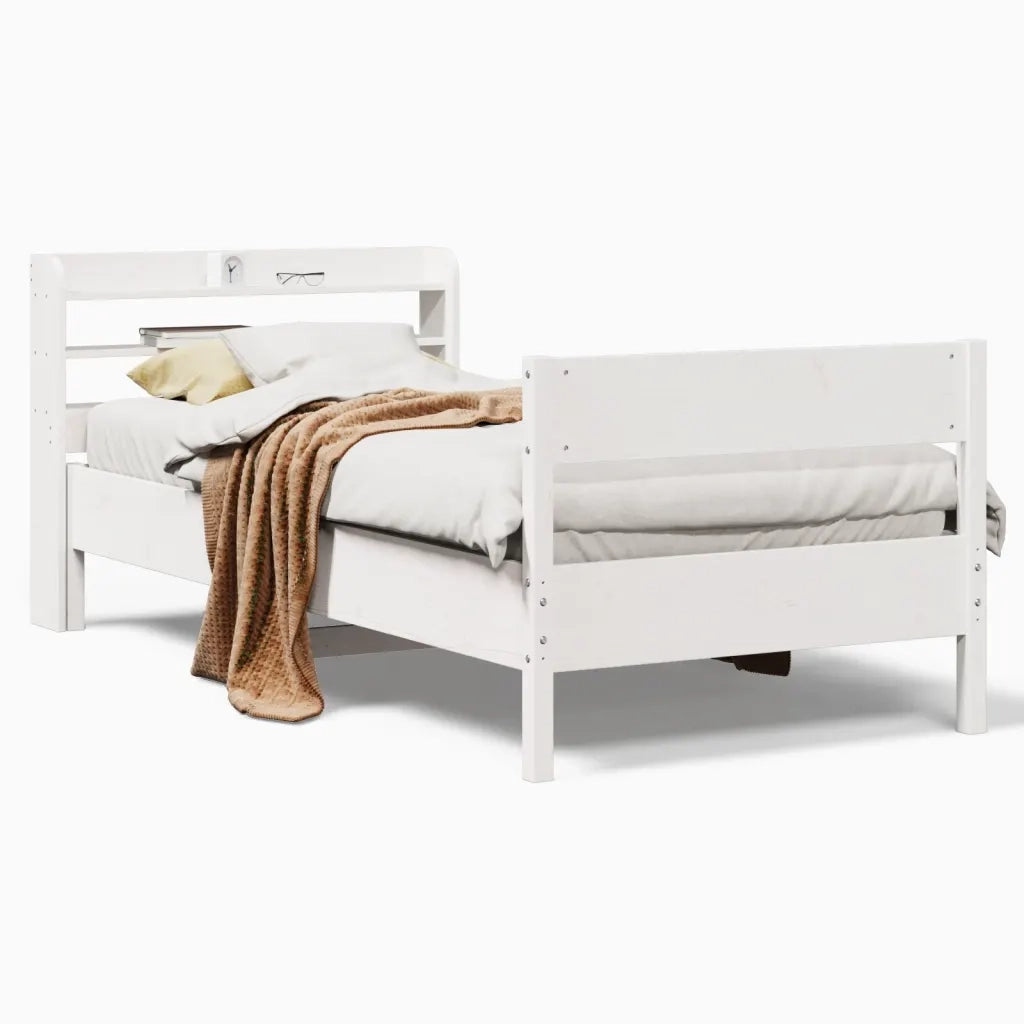 Letto senza Materasso-Struttura Letto Bianco 90x200 cm Legno Massello di Pino 562188