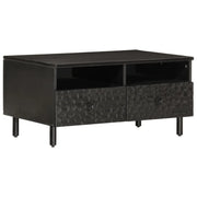 Tavolino da salotto | Tavolino da caff¨¨ | Tavolino da Soggiorno Nero 80x54x40 cm in Legno Massello di Mango