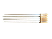 Spiedi per barbecue in acciaio inossidabile lunghi 74 cm con manico in legno per carne pesce verdure 5 pz