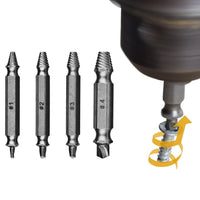 Kit 4 estrattori in acciaio da Trapano Avvitatore per viti bulloni danneggiati