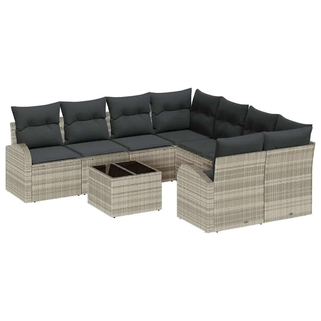 Set di divani 9 pcs Grigio chiaro e grigio scuro polyrattan 3354651