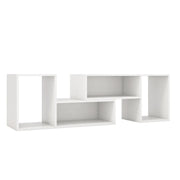 Mobile TV consolle con ripiani regolabili e design minimalista per TV fino a 60 pollici in legno ingegnerizzato bianco 20_0012796