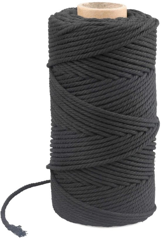 Corda Macramé in Cotone 4 mm - 100 m - Corda per Decorare - Corda per Piante - Corda Sostenibile e Ecologica