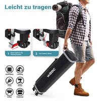 Gazebo pieghevole pop-up blu, 3 x 3 m con parete laterale e ruote