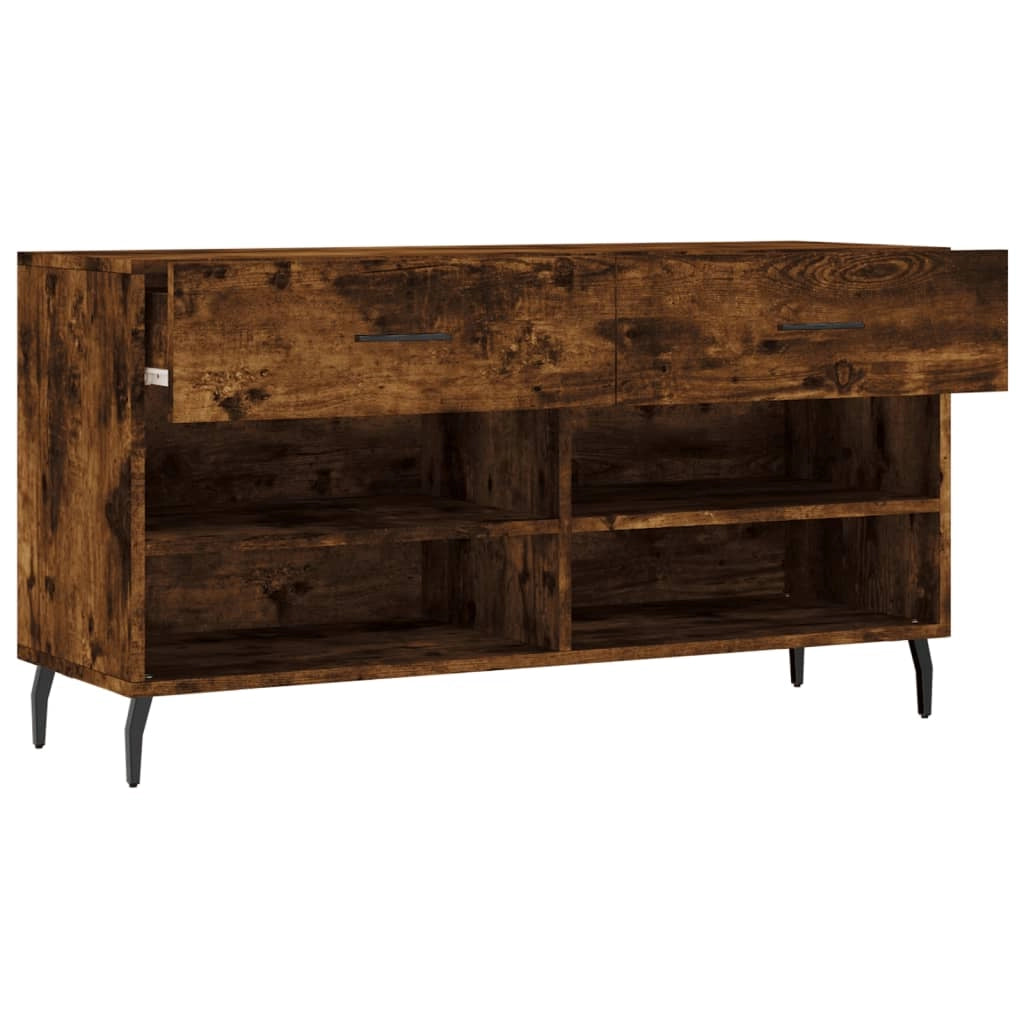 Panca portascarpe/stivali cassettiera scaffale mobiletto portaoggetti per ingresso 102 x 35 x 55 cm legno ingegnerizzato marrone 02_0022915
