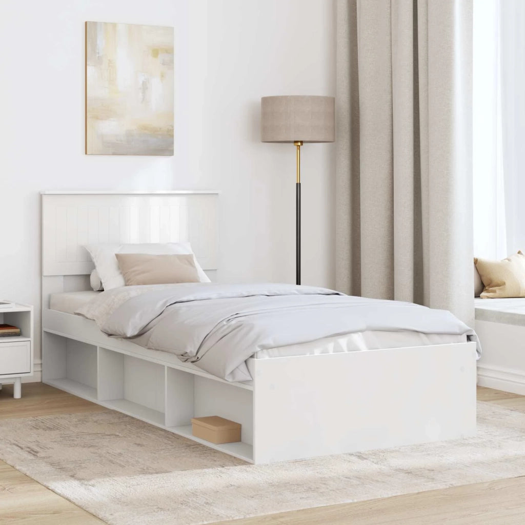 Struttura del letto Bianco 90 x 190 cm Pino massello