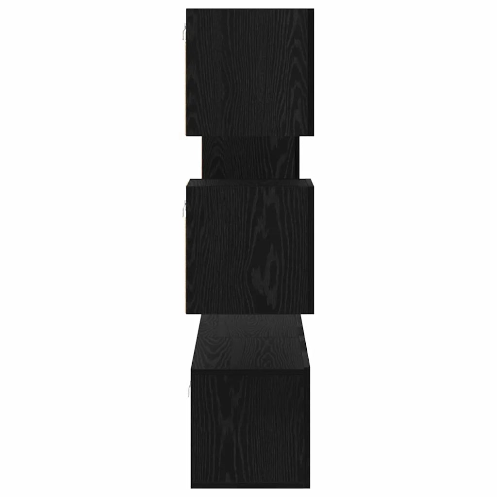 Set mobile TV 5 pz-Credenza per TV Rovere Nero Legno multistrato 989891