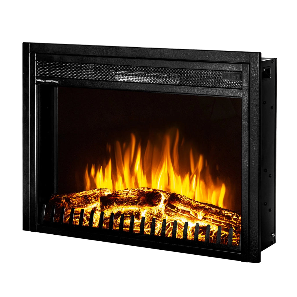 Camino Elettrico da Incasso 50,2x71,2x18 cm Effetto Fiamma 1500W Capri Nero