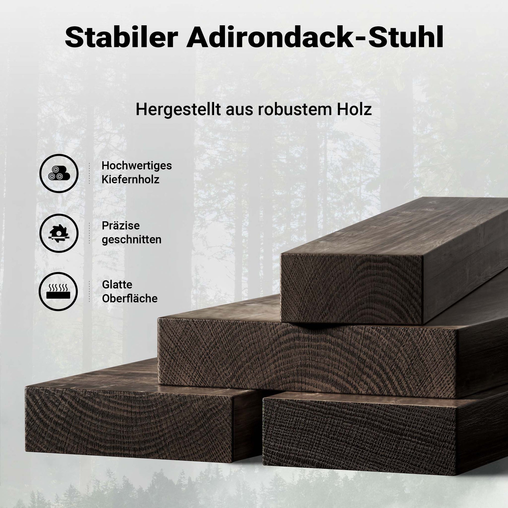 sedia da giardino Adirondack 89 x 72 x 92.5 cm, legno FSC, per interno esterno