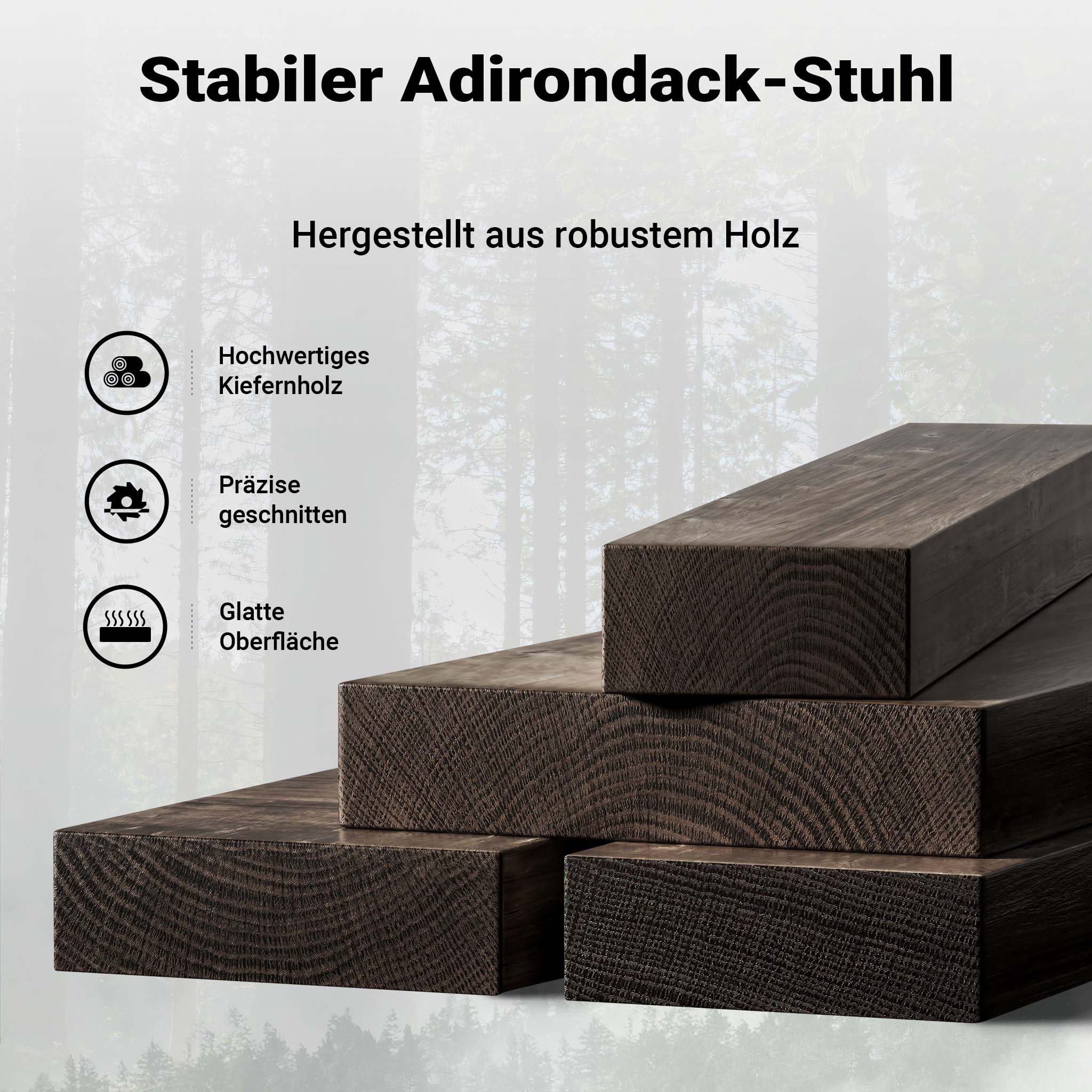 sedia da giardino Adirondack 89 x 72 x 92.5 cm, legno FSC, per interno esterno