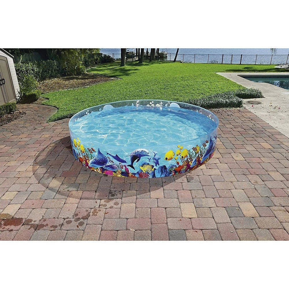 Trade Shop - Piscinetta Piscina Rigida Pvc Per Bambini 3 Anni+ Fantasia Marina 244x46cm 55031 -