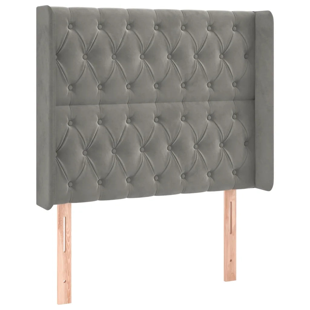 Testiera | Testata a LED Grigio Chiaro 103x16x118/128 cm in Velluto