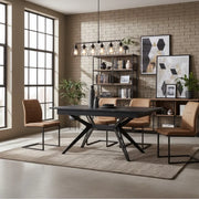 Tavolo da pranzo allungabile in ceramica effetto marmo nero Iulius 160-240x90 cm fino a 10 posti | Duzzle